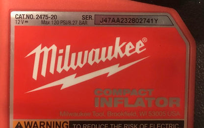 Milwaukee M12 12-Volt Lithium-Ion Cordless Electric Portable Inflator (Tool-Only)