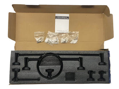 FUNKOL Bathroom Wall-Mounted 6-Piece Set w/ Super Load-Bearing Capacity in Black