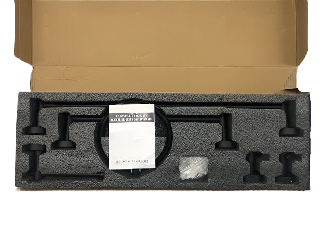 FUNKOL Bathroom Wall-Mounted 6-Piece Set w/ Super Load-Bearing Capacity in Black