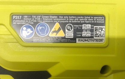 RYOBI ONE+ 18V Compression Drive Cordless 3/8 in. Crown Stapler