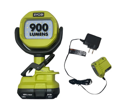 RYOBI ONE+ 18V Cordless LED Clamp Light Kit with 1.5 Ah Battery and Charger