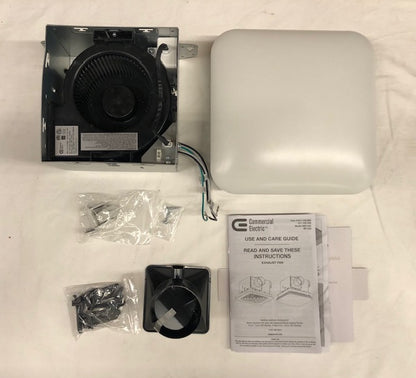 Commercial Electric 50 CFM Ceiling Mount Room Side Installation Bathroom Exhaust Fan with Adjustable Color Temperature LED and Night Light