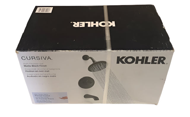 KOHLER Cursiva Single-Handle 3-Spray Tub and Shower Faucet 1.75 GPM in Matte Black (Valve Included)