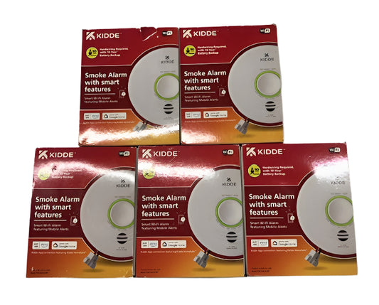 Kidde P4010ACS-WF Smoke Alarm with WiFi Smart Features and Voice Alerts (5-Pack)