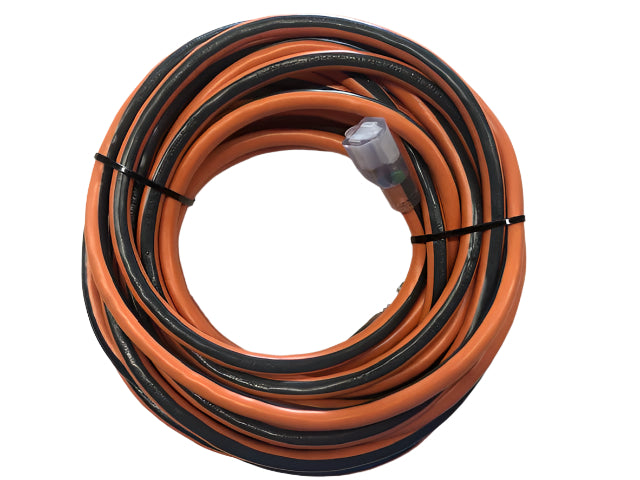 50 ft. 10/3 Heavy Duty Indoor/Outdoor SJTW Extension Cord with Lighted End, Orange/Grey