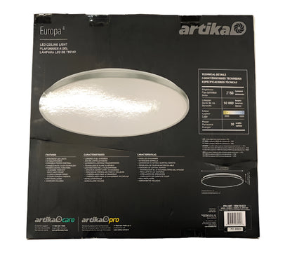 Artika Europa 21 in. 1-Light Modern Silver Integrated LED 3 CCT Flush Mount Ceiling Light Fixture for Kitchen or Bedroom