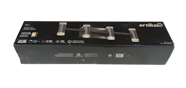 Artika Mist 27 in. 4 Light Black Modern Integrated LED 5 CCT Vanity Light Bar for Bathroom