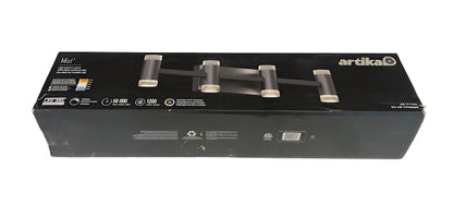 Artika Mist 27 in. 4 Light Black Modern Integrated LED 5 CCT Vanity Light Bar for Bathroom