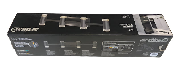 Artika Mist 27 in. 4 Light Black Modern Integrated LED 5 CCT Vanity Light Bar for Bathroom