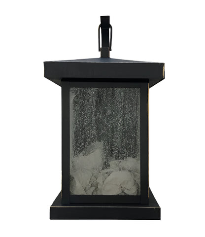 Bel Air Lighting Santa Cruz 2-Light Weathered Bronze Outdoor Wall Light Fixture with Seeded Glass