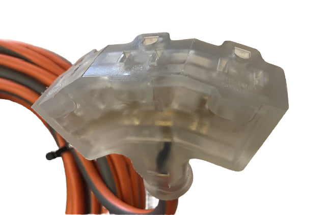 RIDGID 50 ft. 12/3 Heavy Duty Indoor/Outdoor Extension Cord with Tritap Lighted End, Orange/Grey