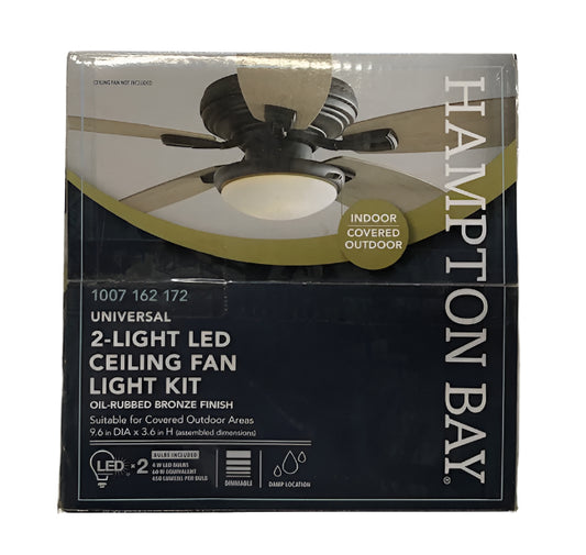 Hampton Bay 2-Light Oil Rubbed Bronze Ceiling Fan Moon LED Light Kit