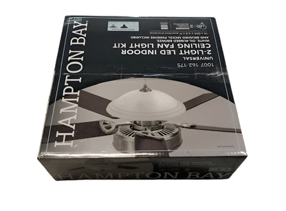 Hampton Bay 2-Light White Glass Bowl Ceiling Fan LED Light Kit