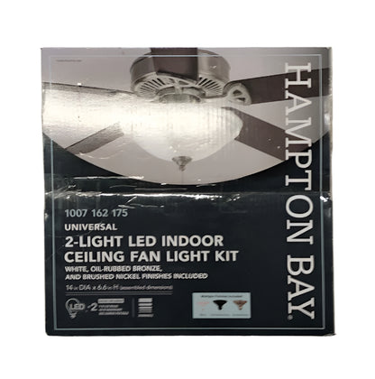 Hampton Bay 2-Light White Glass Bowl Ceiling Fan LED Light Kit