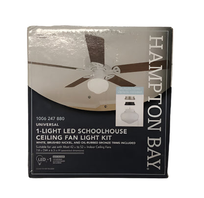 Hampton Bay 1-Light Multi-Finish Ceiling Fan Globe LED Light Kit