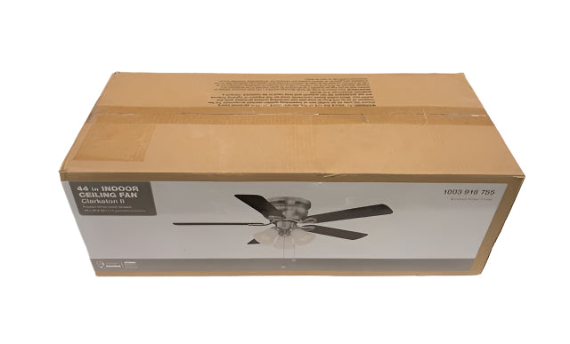 Hampton Bay Clarkston II 44 in. LED Indoor Brushed Nickel Ceiling Fan with Light Kit