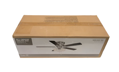 Hampton Bay Clarkston II 44 in. LED Indoor Brushed Nickel Ceiling Fan with Light Kit