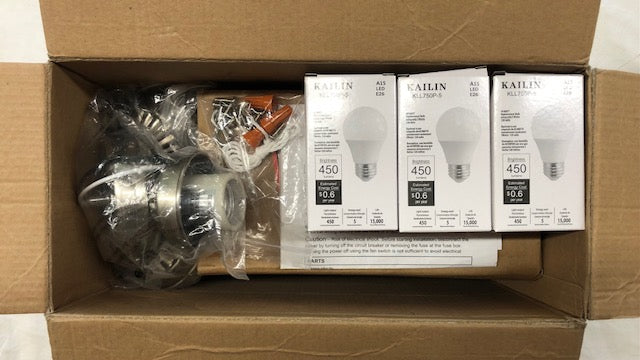Elite 3-Light Brushed Nickel Ceiling Fan Shades LED Light Kit