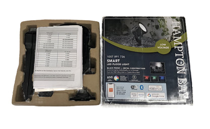Hampton Bay 75-Watt Equivalent Low Voltage Black LED Outdoor Landscape Flood Light Powered by Hubspace