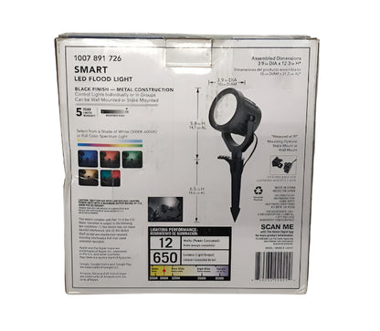 Hampton Bay 75-Watt Equivalent Low Voltage Black LED Outdoor Landscape Flood Light Powered by Hubspace