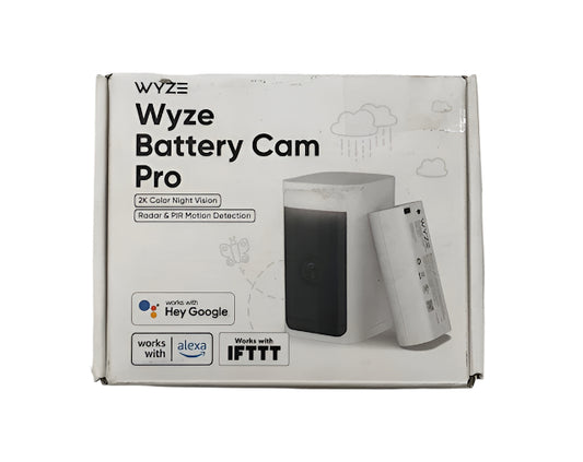 Wyze Battery Cam Pro, Wireless Indoor/Outdoor Home Security Camera, with 2k HD Color Night Vision and Built-In Spotlight