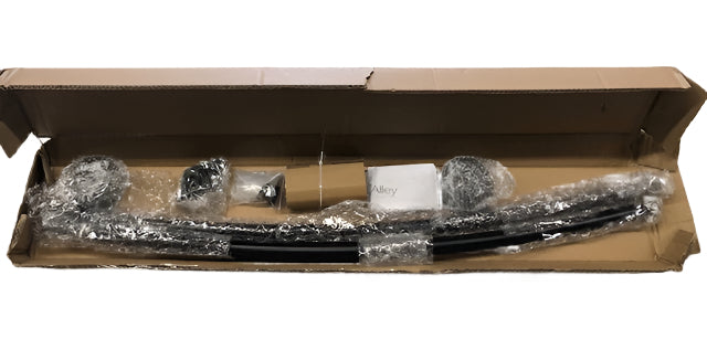 Utopia Alley 45 in. to 72 in. Aluminum Rustproof Fixed Mount Single Curved Shower Rod, Black