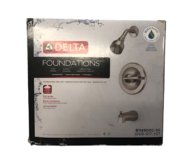Delta Foundations Single-Handle 1-Spray Tub and Shower Faucet in Brushed Nickel (Valve Included)