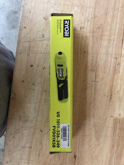 Ryobi 4V 1/4 in. Screwdriver Kit w /Bit Accessories and cable FVD01KSB