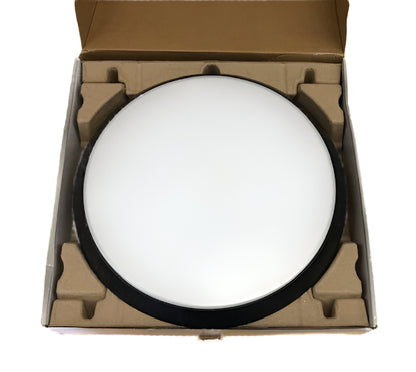 Commercial Electric 15 in. Matte Black Integrated LED Dimmable Selectable CCT Flush Mount Indoor Ceiling Light