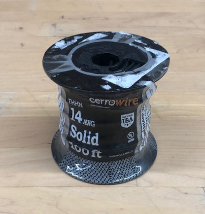 Cerrowire 100 ft. 14 Gauge Black Solid Copper THHN Wire
