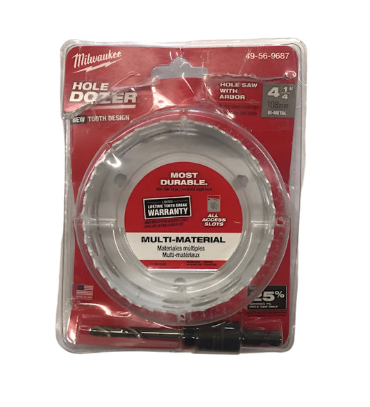 Milwaukee 4-1/4 in. HOLE DOZER Bi-Metal Hole Saw with 3/8 in. Arbor and Pilot Bit