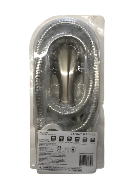 Glacier Bay 4 in. 6-Spray Wall Mount Handheld Shower Head in Brushed Nickel