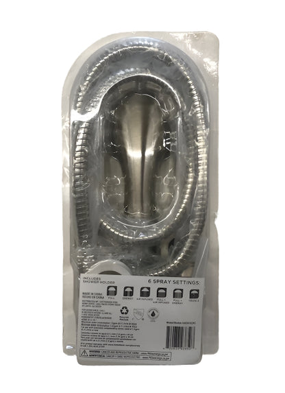 Glacier Bay 4 in. 6-Spray Wall Mount Handheld Shower Head in Brushed Nickel