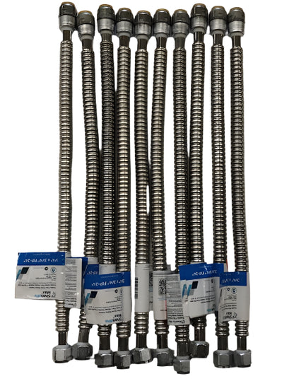 10-Pack SharkBite Max 3/4 in. Push-to-Connect x 3/4 in. FIP x 24 in. Corrugated Stainless Steel Water Heater Connector