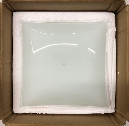 Progress Lighting 12  Traditional 2 Light White Square Glass Close-to-Ceiling Light Glass Shade