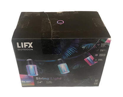 LIFX 12-Light 24 ft. Outdoor Plug-In RGB Integrated LED Smart Wi-Fi String Light, Works with Alexa/Hey Google/HomeKit/Siri