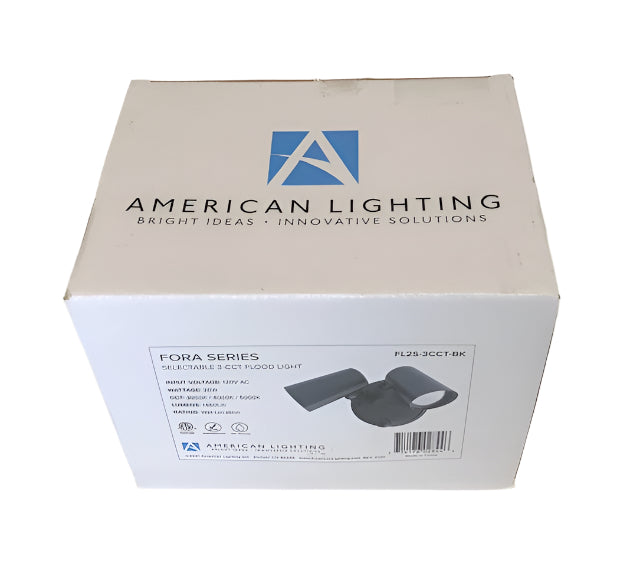 20W Fora 3CCT LED Security Flood Light - 1450 Lumens - 120V, Black