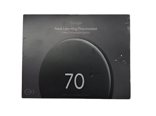Google Nest Learning Thermostat (4th Gen) with Nest Temperature Sensor (2nd Gen) - Polished Obsidian