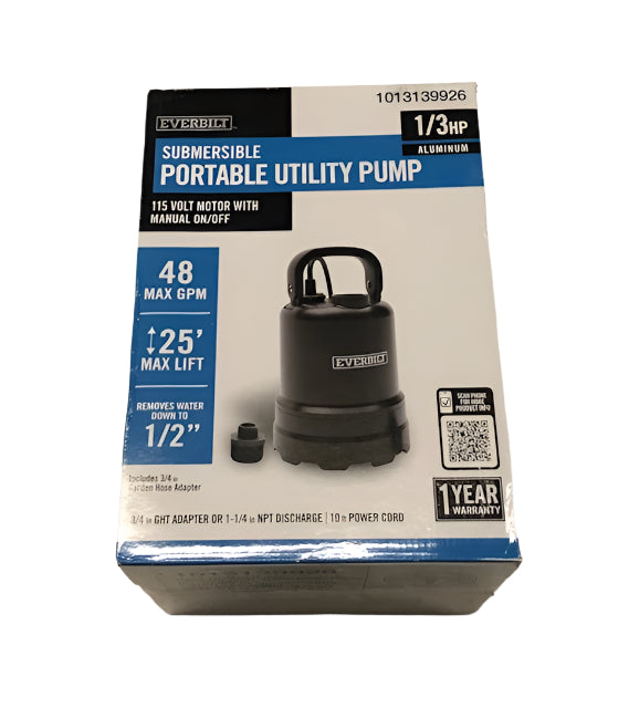 Everbilt 1/3 HP Submersible Aluminum Utility Pump