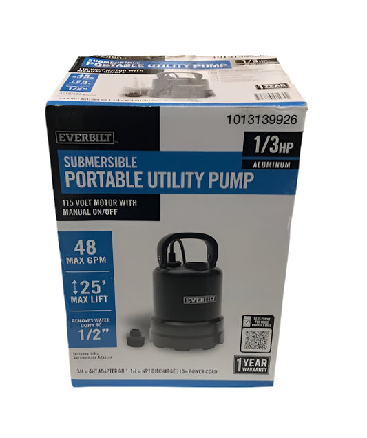 Everbilt 1/3 HP Submersible Aluminum Utility Pump