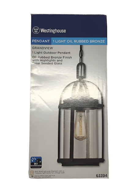 Westinghouse Grandview 1-Light Oil Rubbed Bronze with Highlights Outdoor Hanging Pendant