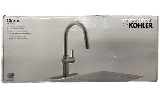 KOHLER Clarus Single Handle Pull Down Sprayer Kitchen Faucet in Vibrant Stainless