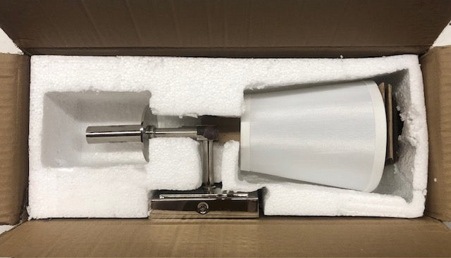 Linea di Liara Torcia Chrome Wall Sconce With White Fabric Shade - Modern Bathroom, Bedroom, and Hallway Light Fixture - Indoor Lighting, UL Listed