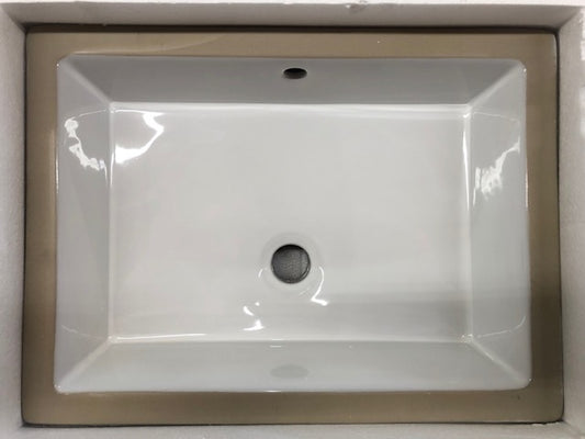 James Martin SNK-RF-WHT Rectangular Undermount Lavatory Sink Flat Base White