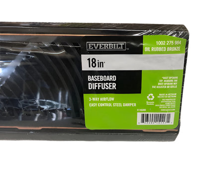 Everbilt 18 in. 3-Way Steel Baseboard Diffuser Supply in Oil Rubbed Bronze