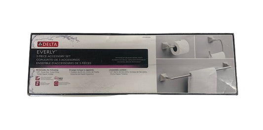 Delta Everly 3 -Piece Bath Hardware Set with Mounting Hardware in Brushed Nickel