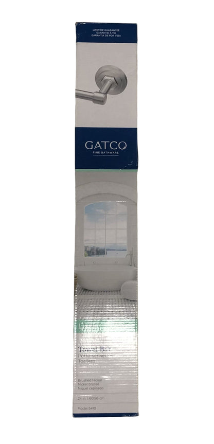 Gatco Lizzie 24 in. Wall Mounted Towel Bar in Brushed Nickel
