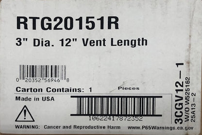Rheem 12 in. Vent Length 3 x 5 in. Stainless Steel Concentric Vent for Indoor Tankless Gas Water Heaters