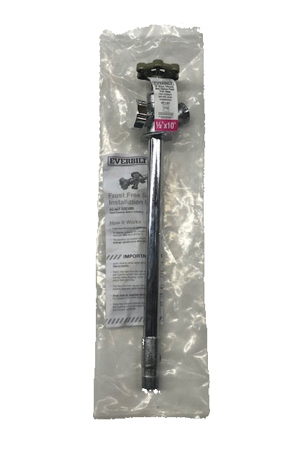 Everbilt 1/2 in. x 3/4 in. x 10 in. MPT x SWT x MHT Brass Anti-Siphon Frost Free Sillcock Valve with Multi-Turn Operation