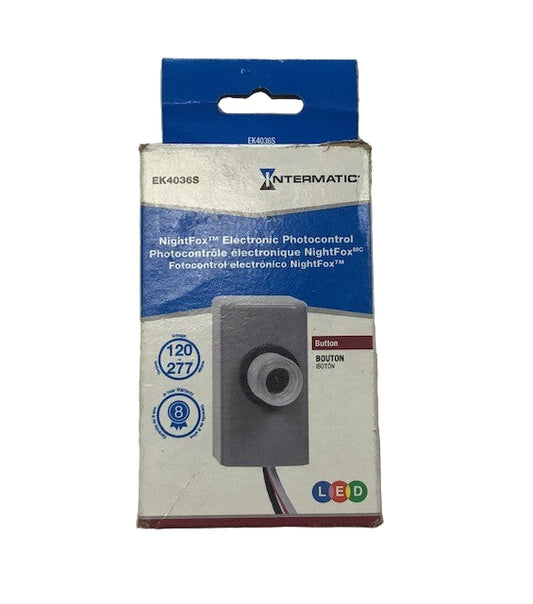 Intermatic NIGHTFOX 1,000-Watt LED/Incandescent Button Electronic Photocontrol, Gray